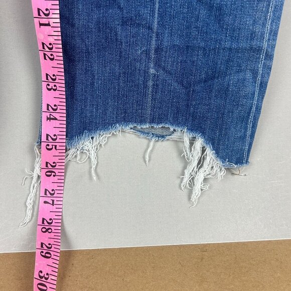 Madewell Cali Demi-Boot Distressed Hem Jeans Womens 26 Blue Five Pocket Zip Fly - Picture 6 of 11